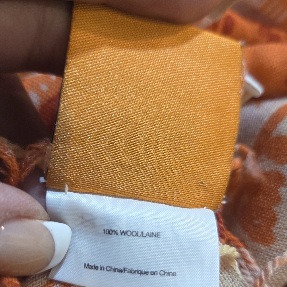 Tory Burch Square Orange Floral Scarf - Picture 4 of 7